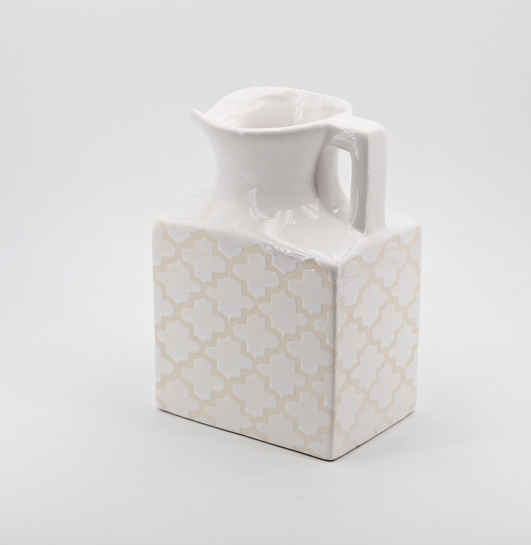 Vasetto in ceramica bianco Pz. 1