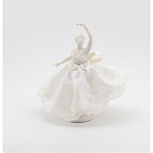 Bomboniera in porcellana ballerina vestito bianco Pz. 1