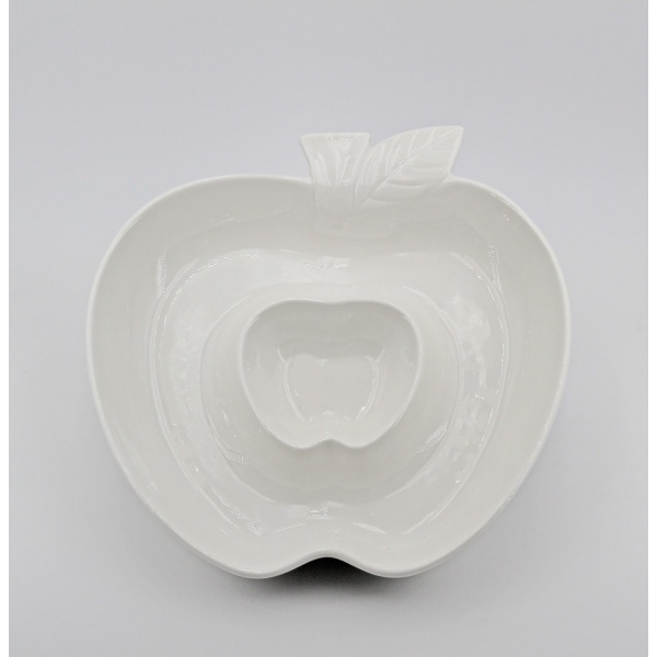Bomboniera in porcellana piatto mela con divisorio Pz. 1