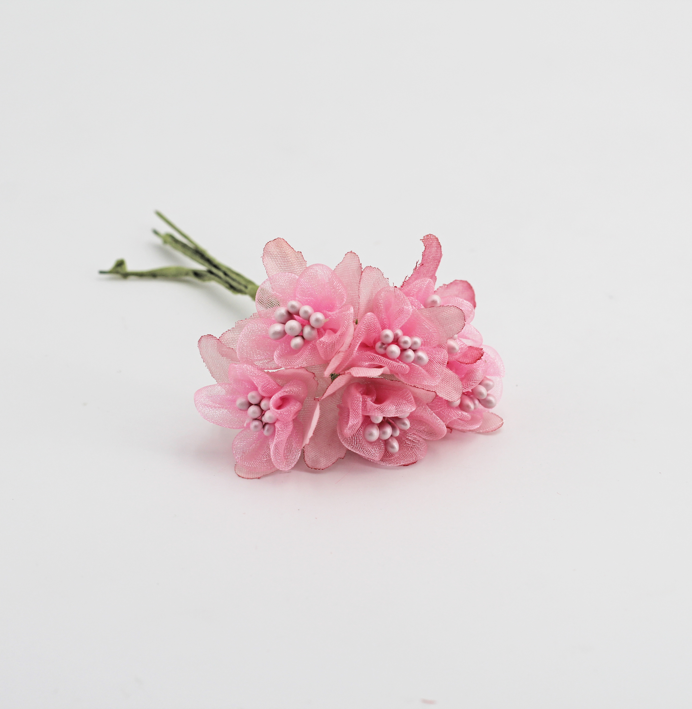 Applicazione fiori rosa con pistilli Pz. 72