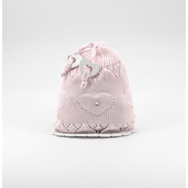 Cappellino in cotone artigianale rosa Pz. 1