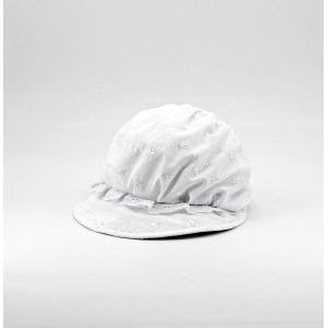 Cappellino in puro cotone bianco con ricami Pz. 1