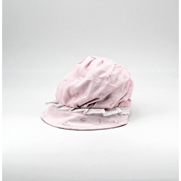 Cappellino in puro cotone rosa con ricami Pz. 1