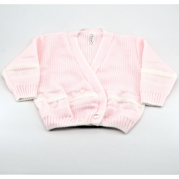 Scaldacuore neonato misto lana rosa con bordi bianchi Pz. 1