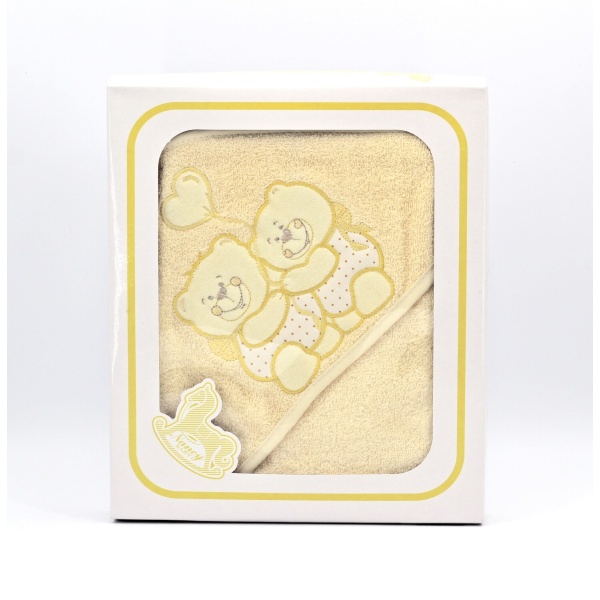 Accappatoio per neonato giallo in spugna idrofila Pz.1