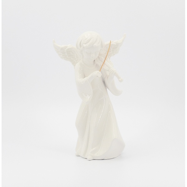 Bomboniera in ceramica angelo bianco con violino Pz.1
