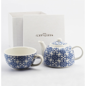 Tea for one Damasco blu con astuccio rigido