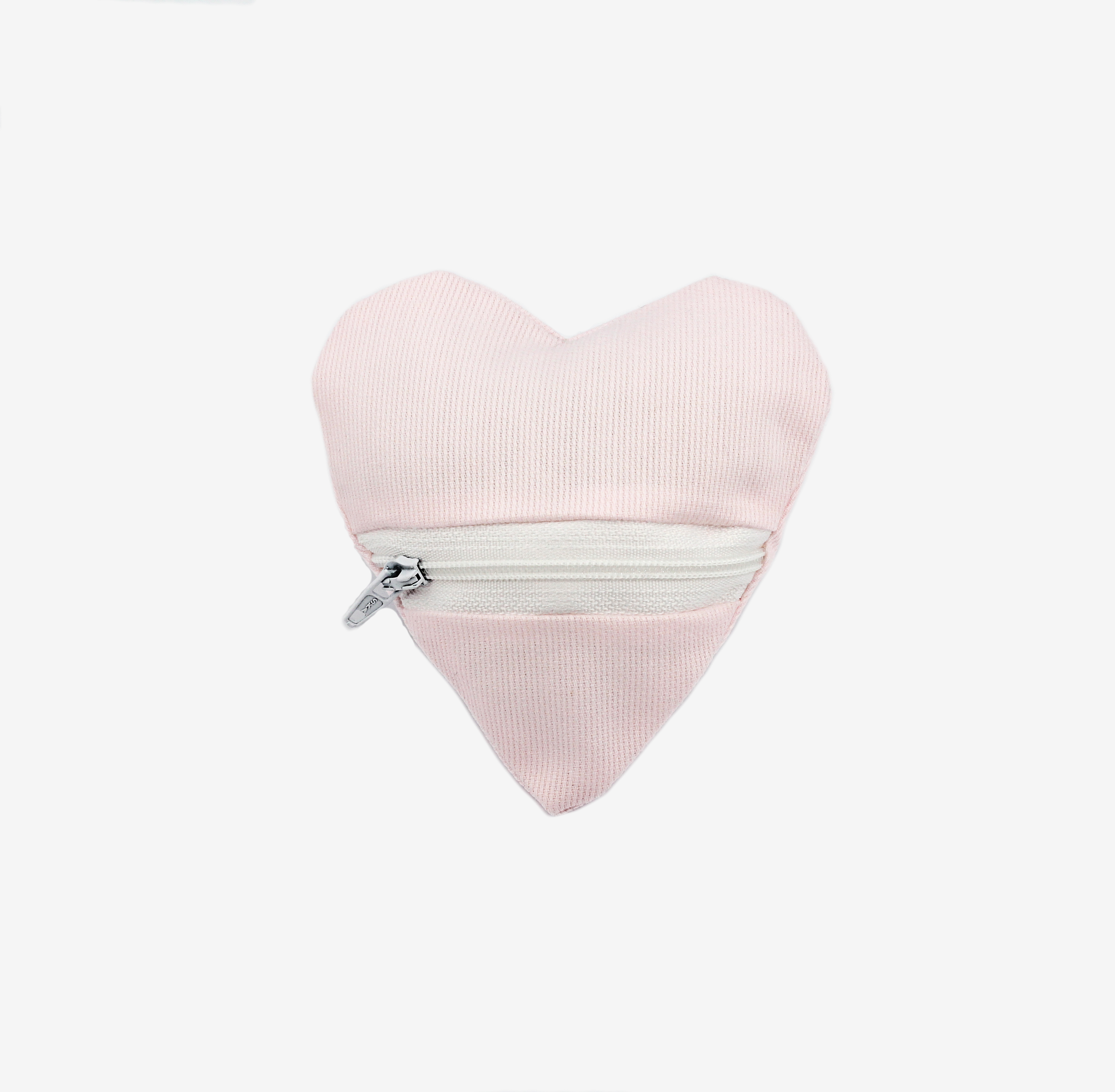 Sacchetto cuore rosa piccolo con chiusura Pz. 24