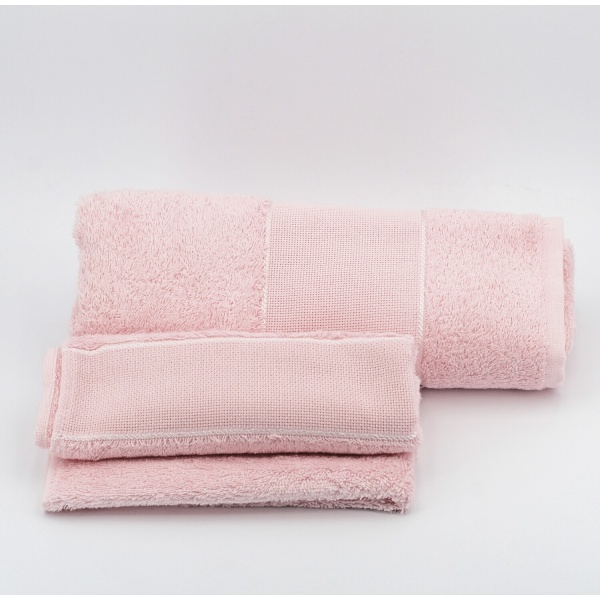 Set asciugamani da bagno rosa Pz. 1