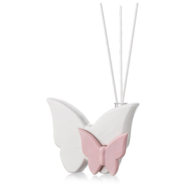 Bomboniera Ilary Queen Profumatore farfalla bianco/rosa  Pz. 1