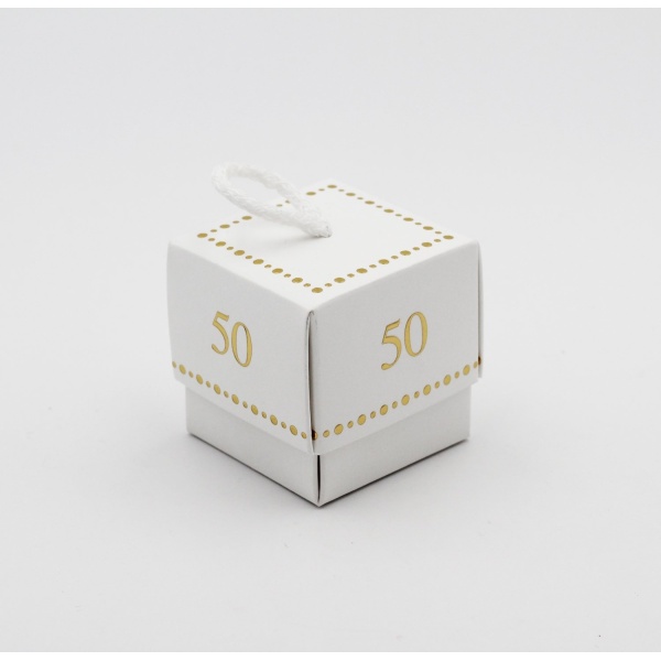 Scatolo fleur 50° anniversario white confezioni da pz. 10